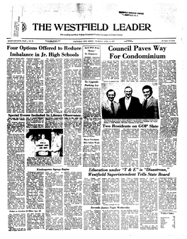 THE WESTFIELD LEADER the Leading and Most Widely Circulated Weekly Newspaper in Union County