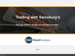 Trading with Sainsbury's