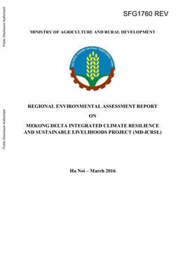 MEKONG DELTA INTEGRATED CLIMATE RESILIENCE and SUSTAINABLE LIVELIHOODS PROJECT (MD-ICRSL) Public Disclosure Authorized