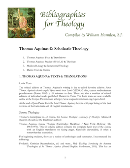 Thomas Aquinas & Scholastic Theology