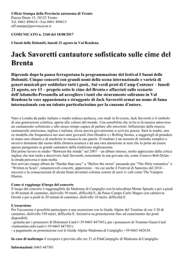 Jack Savoretti Cantautore Sofisticato Sulle Cime Del Brenta