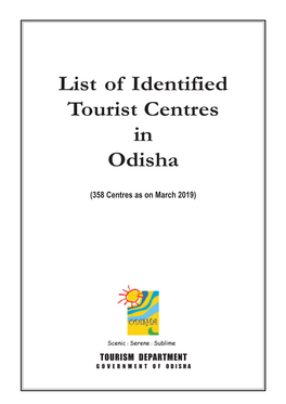 Identified Tourist Centres in Odisha.Pmd