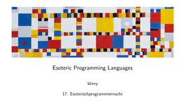 Esoteric Programming Languages