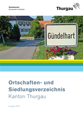 Und Siedlungsverzeichnis Kanton Thurgau