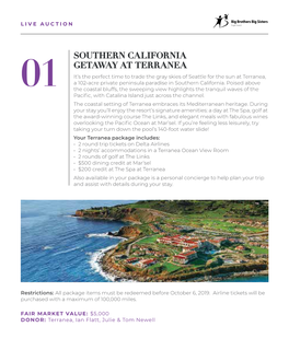 Southern California Getaway at Terranea