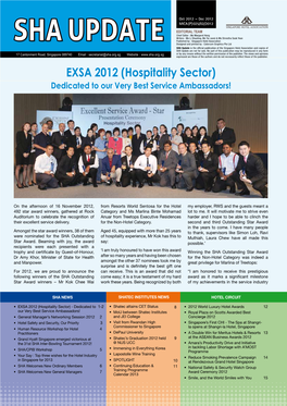 EXSA 2012 (Hospitality Sector) Dedicated to Our Very Best Service Ambassadors!