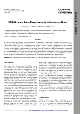 An Unbound Hyper-Velocity Subluminous O Star