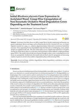 Initial Rhodonia Placenta Gene Expression in Acetylated Wood