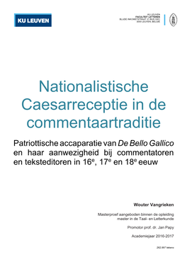 Nationalistische Caesarreceptie in De Commentaartraditie