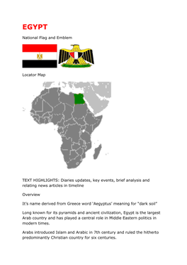 National Flag and Emblem Locator Map TEXT HIGHLIGHTS