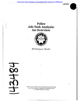 Police Job-Tasl{ Analysis: an Overview