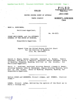 Filed: 01/23/1989 Page: 1 FILED United States Court of Appeals PUBLISH Tenttr Circuit