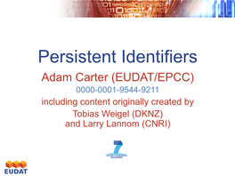 Persistent Identifiers