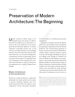 Preservation of Modern Architecture: the Beginning