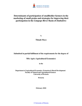 Determinants of Participation of Smallholder Farmers in The
