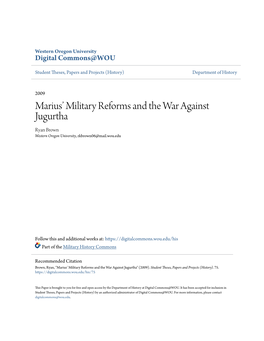 Marius' Military Reforms and the War Against Jugurtha