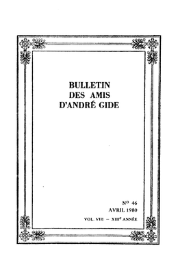 Bulletin Des Amis D'andré Gide