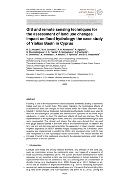 GIS and Remote Sensing Techniques for the Assessment of Land Use