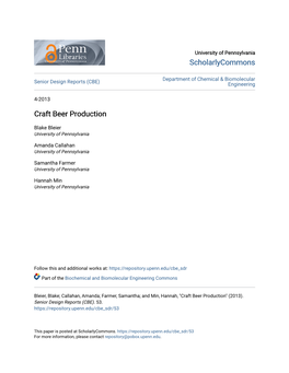 Craft Beer Production