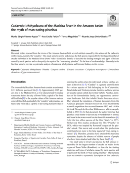 Cadaveric Ichthyofauna of the Madeira River in the Amazon Basin: the Myth of Man-Eating Piranhas