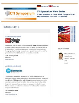 Exhibitors 2015 | CTI Symposium EN