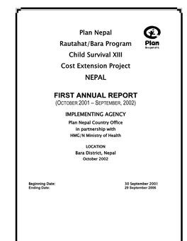 Nepal First Annual Report