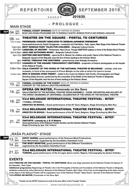 Repertoire September 2019