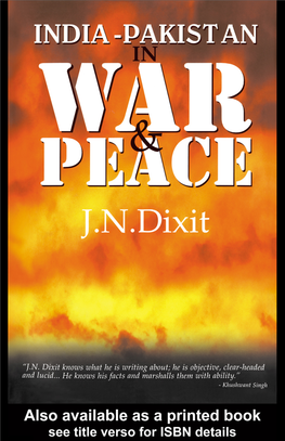 India-Pakistan in War and Peace