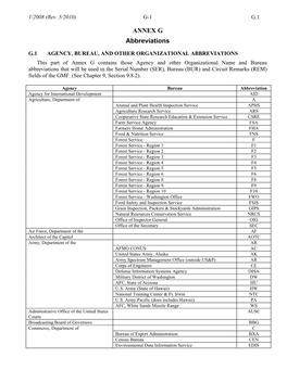 G ANNEX G Abbreviations