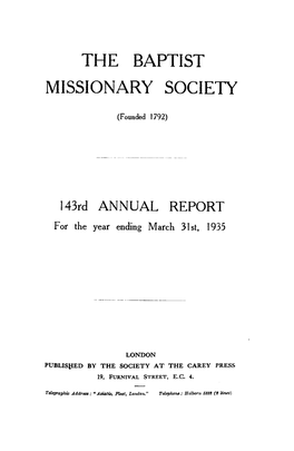 The Baptist Missionary Society