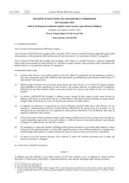 Decisione Di Esecuzione (Ue) 2018/ 1698 Della Commissione