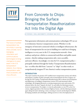 From Concrete to Chips: Bringing the Surface Transportation Reauthorization Act Into the Digital Age