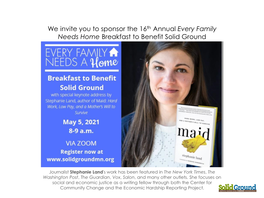 We Invite You to Sponsor the 16Th Annual Every Family Needs Home Breakfast to Benefit Solid Ground