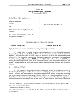 Federal Communications Commission FCC 02-172 Before the Federal