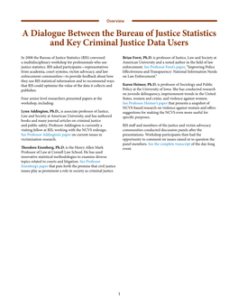 A Dialogue Between Bureau of Justice Statistics and Key Criminal Justice