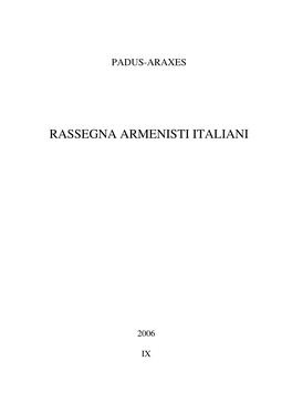 Rassegna Armenisti Italiani