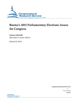 Burma's 2015 Parliamentary Elections