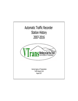 Automatic Traffic Recorder Station History 2007-2016