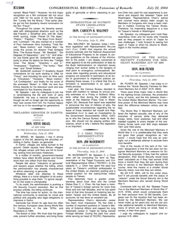 CONGRESSIONAL RECORD— Extensions of Remarks E1508 HON