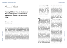 Framing Military Violence in German Africa Christopher Goodwin