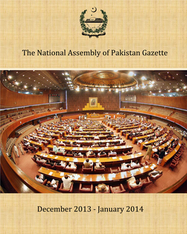 The National Assembly of Pakistan Gazette December 2013
