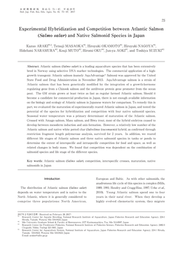 Salmo Salar) and Native Salmonid Species in Japan