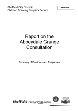 Report on the Abbeydale Grange Consultation