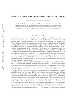 Suslov Problem with the Klebsh-Tisserand Potential