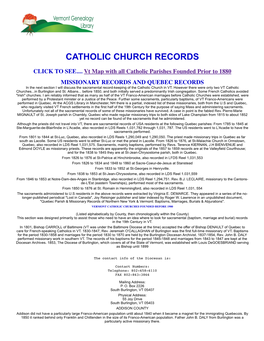 Catholic Church Records