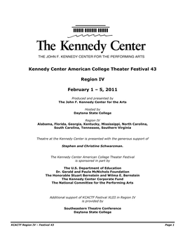 Kennedy Center American College Theater Festival 43 Region IV