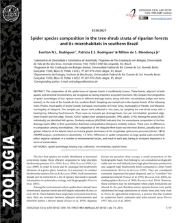 Spider Species Composition in the Tree-Shrub Strata of Riparian Forests and Its Microhabitats in Southern Brazil