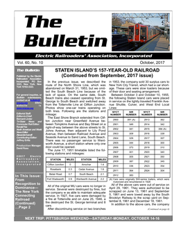 The Bulletin STATEN ISLAND’S 157-YEAR-OLD RAILROAD