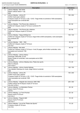 VENTE DU 07/01/2021 - 1 5, Rue François-Joseph TALMA 44000NANTES Edité Le : 27/11/2020 09:22