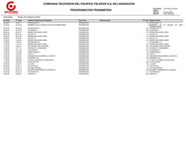 Compania Television Del Pacifico Teledos S.A. En Liquidacion